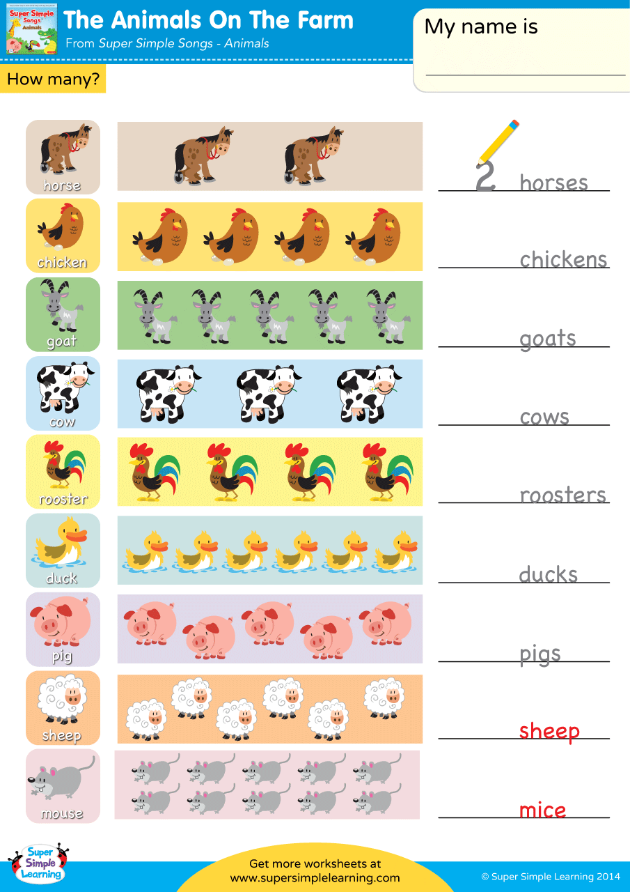 The Animals On The Farm Worksheet How Many 1 Super Simple Farm Animals Bar Graph Worksheet Free Printable Digital PDF