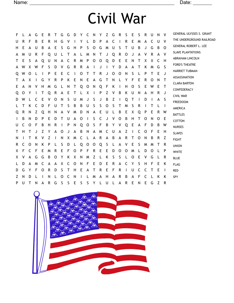 The Civil War Worksheet WordMint The Civil War Worksheet WordMint