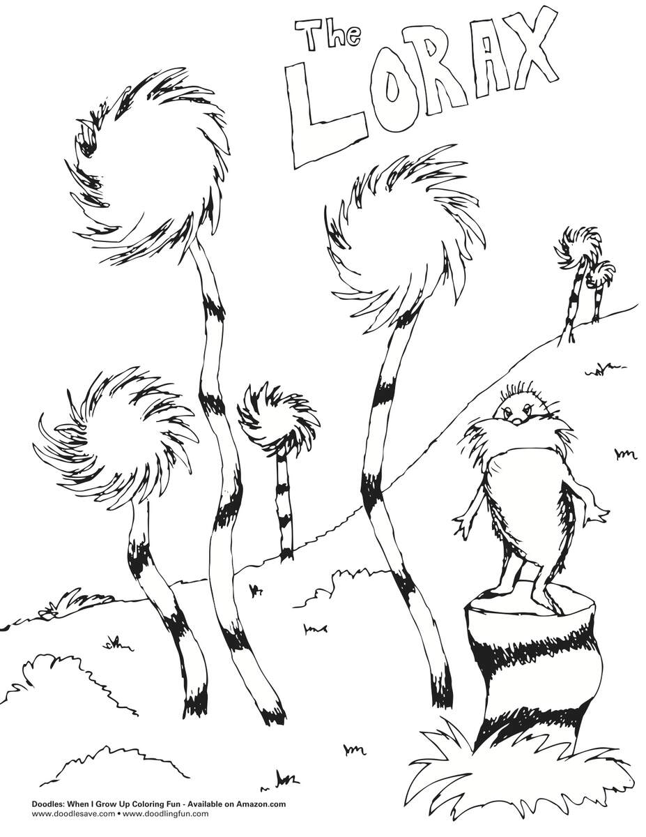 The Lorax Coloring Page The Lorax Activities Doodles Ave