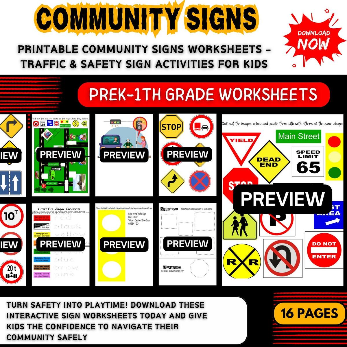 Traffic Sign Worksheets Road Safety Activities Fine Motor Skills Printable PDF Toddler 1st Grade Etsy Traffic Sign Worksheets Road Safety Activities Fine Motor Skills Printable PDF Toddler 1st Grade Etsy
