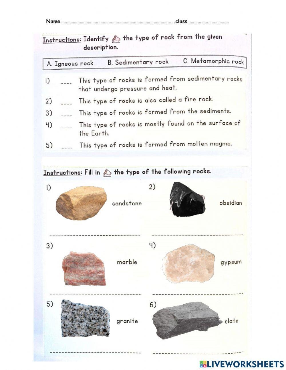Types Of Rock Worksheet Worksheets Library Types Of Rock Worksheet Worksheets Library
