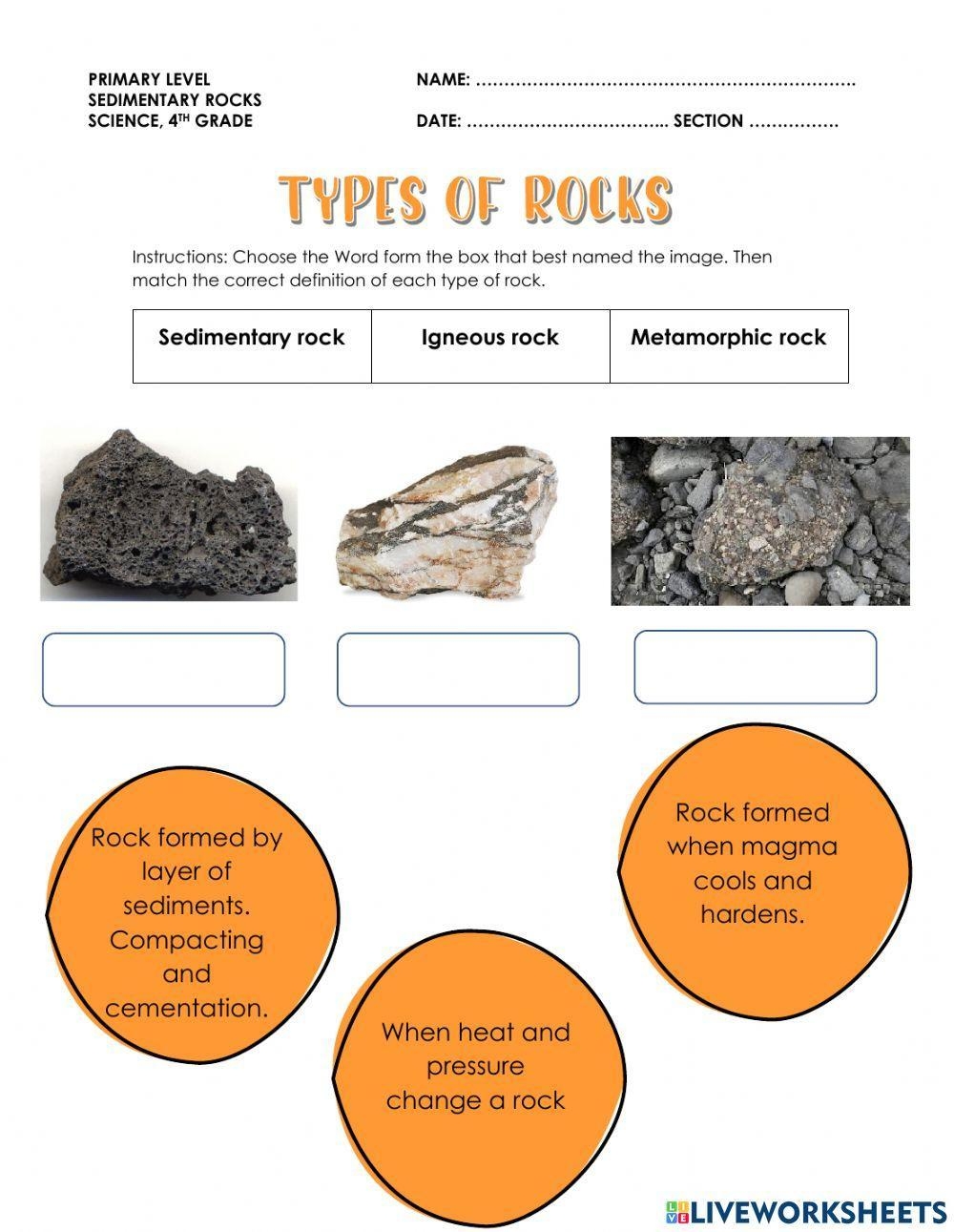 Types Of Rocks Exercise Worksheets Library Types Of Rocks Exercise Worksheets Library