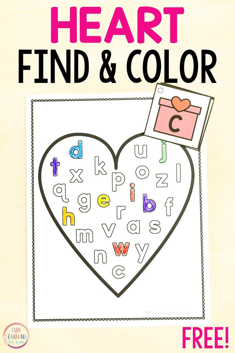 Valentine S Day Find And Color The Letter Valentine S Day Color By Number Printable Activity Sheets Cute Coloring Pages For Kids