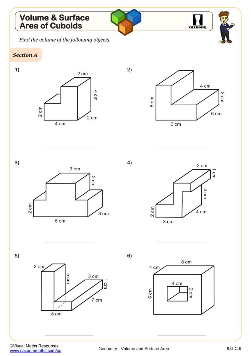 Matching 3D Shapes With Formulas Worksheet Fun And Engaging 7th Grade PDF Worksheets Cazoom Math