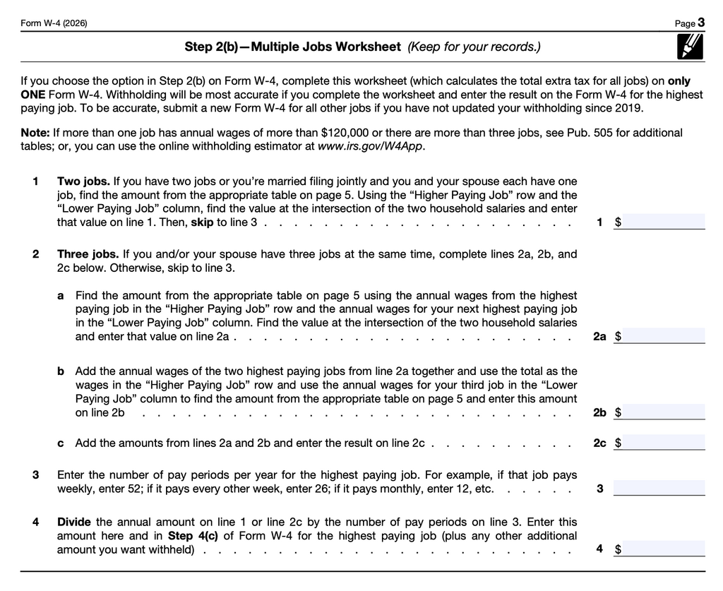 W 4 Form Step By Step Guide For Your Withholding Right In 2026 W 4 Form Step By Step Guide For Your Withholding Right In 2026