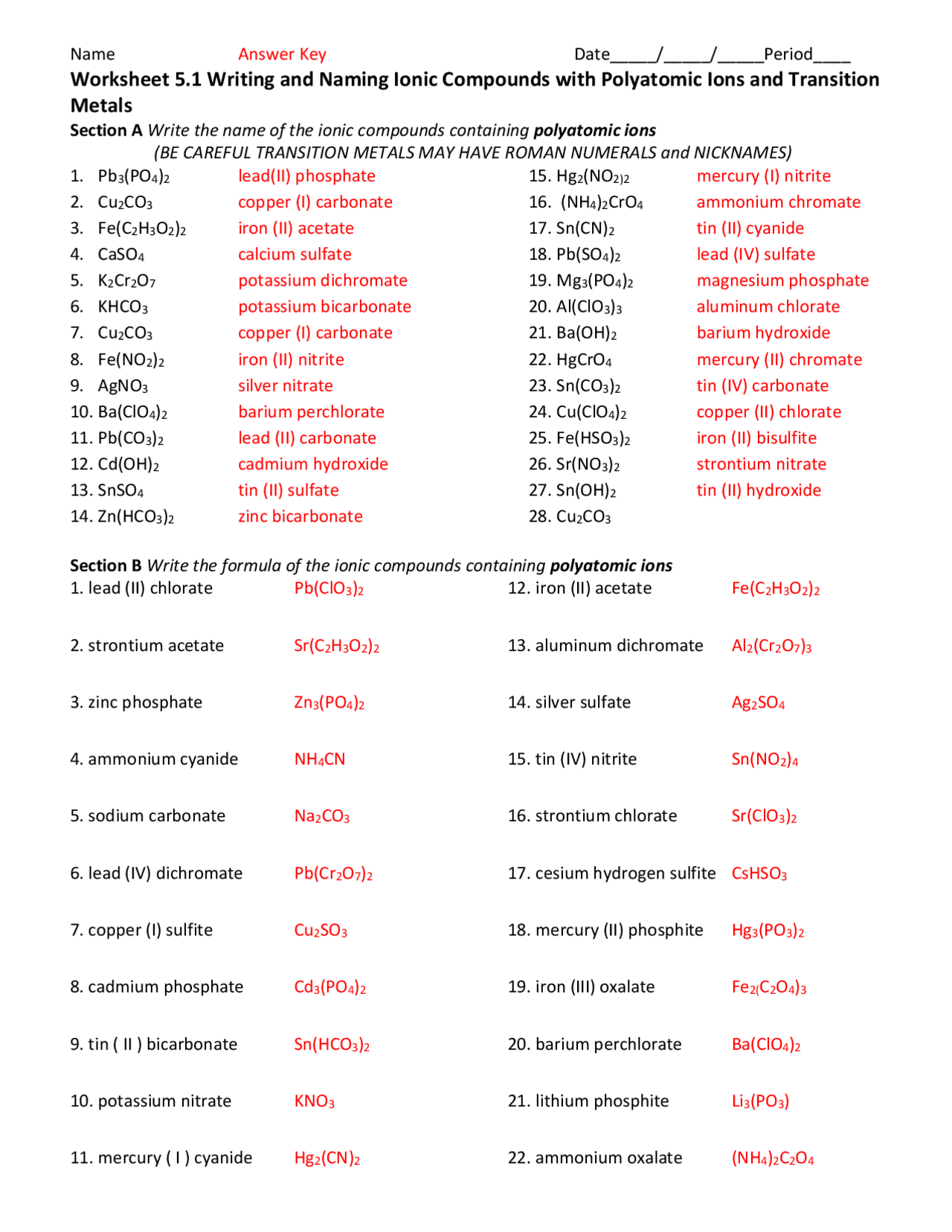 Worksheet 5 1 Writing And Naming Ionic Compounds With Worksheets Library Worksheet 5 1 Writing And Naming Ionic Compounds With Worksheets Library