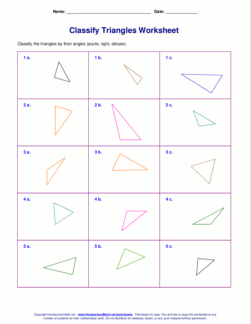 Worksheets For Classifying Triangles By Sides Angles Or Both Worksheets For Classifying Triangles By Sides Angles Or Both