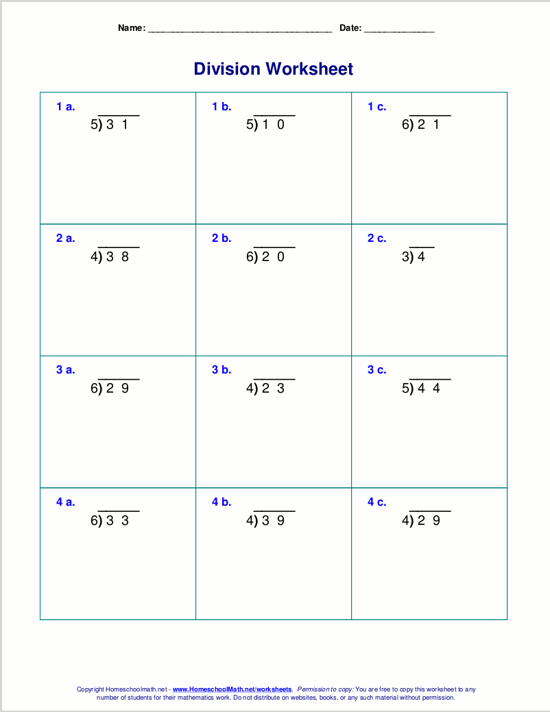 Long Division Worksheets Problems Printable Math Drills Free Printables Lettering SVG Files Tools Apps