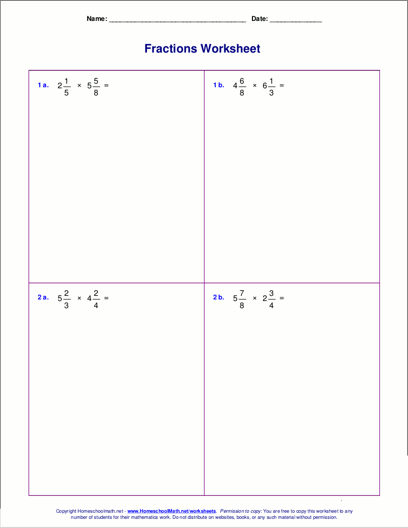 Worksheets For Fraction Multiplication Worksheets For Fraction Multiplication