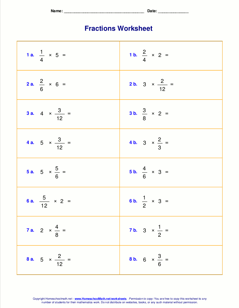 Worksheets For Fraction Multiplication Worksheets For Fraction Multiplication
