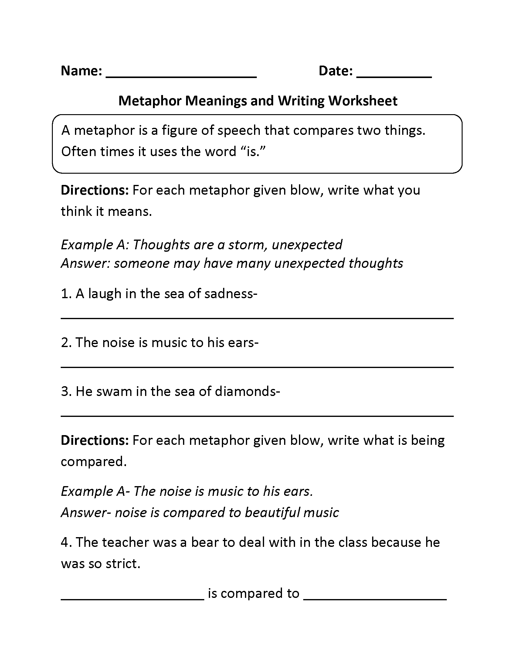 Worksheets Library Metaphors Worksheets Worksheets Library Worksheets Library Metaphors Worksheets Worksheets Library