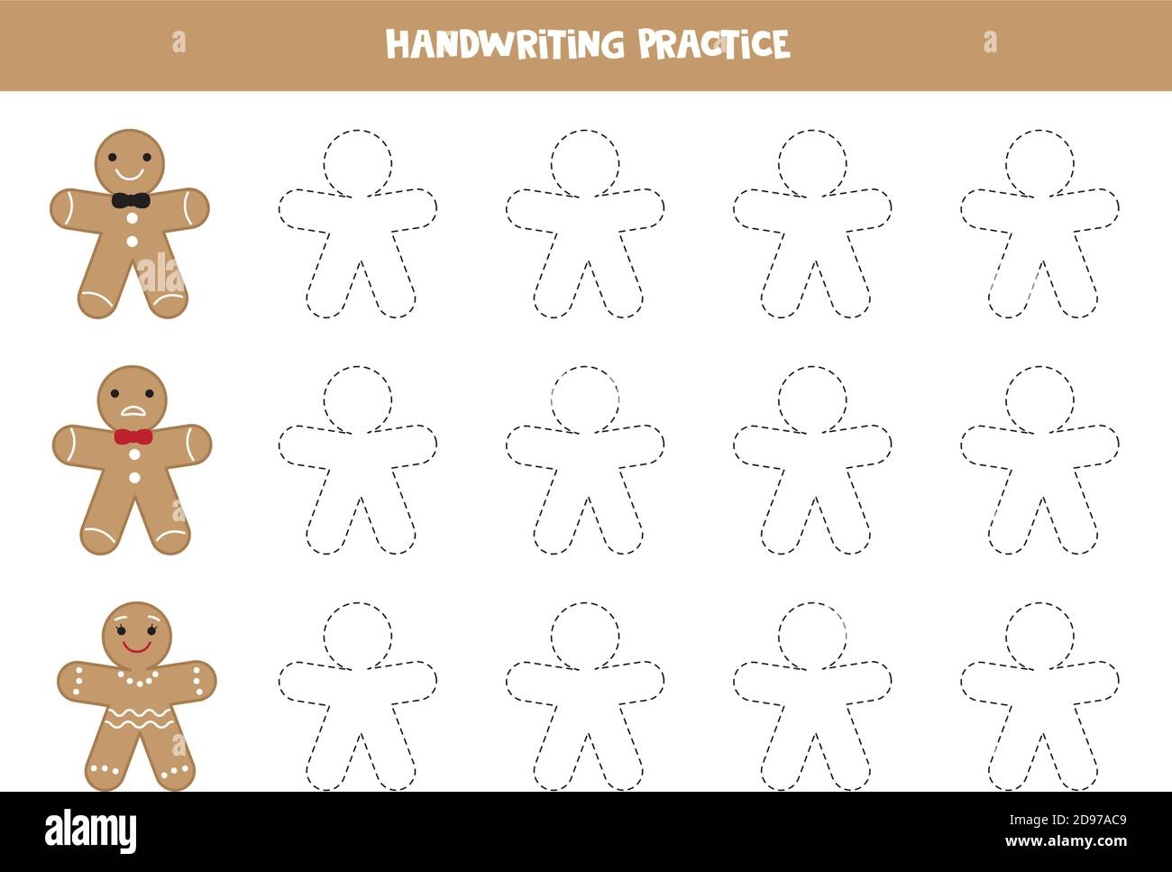 Writing Practice Worksheet For Children Tracing Gingerbread Cookies Men Stock Vector Image Art Alamy Writing Practice Worksheet For Children Tracing Gingerbread Cookies Men Stock Vector Image Art Alamy